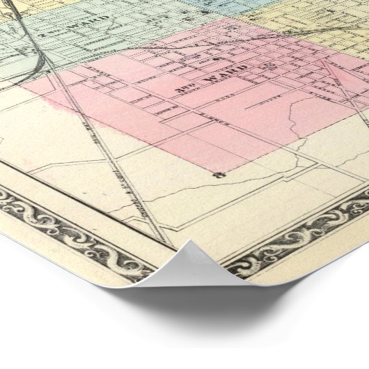 Karte von Normal, Bloomington Poster (Ecke)