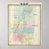 Karte von Normal, Bloomington Poster (Vorne)