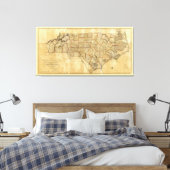 Karte von North Carolina (1808) Leinwanddruck (Insitu (Schlafzimmer))