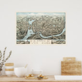 Karte von Norwich, CT von 1876 Poster (Küche)