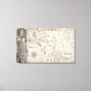 Karte von Nouvelle-Frankreich 1699 Leinwanddruck