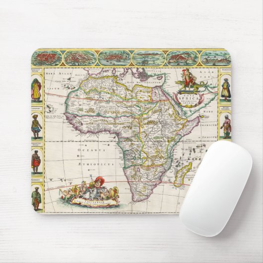 Karte von Nova Afrika Afrikas | Mousepad (Mit Mouse)
