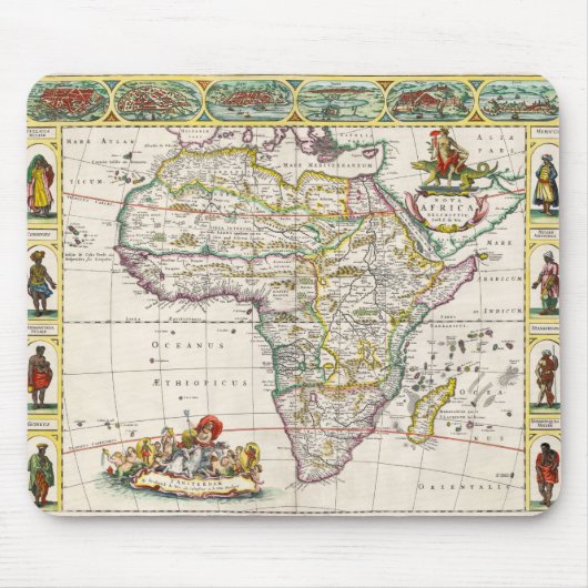 Karte von Nova Afrika Afrikas | Mousepad (Vorne)