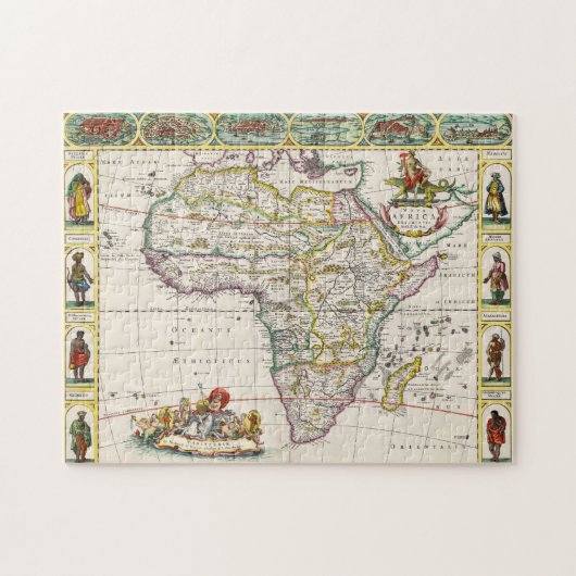 Karte von Nova Afrika Afrikas | Puzzle (Horizontal)