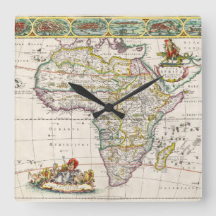 Karte von Nova Afrika Afrikas   Quadratische Wanduhr