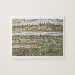 Karte von Nürnberg, von Ulm und von Saltzburg, vo Puzzle