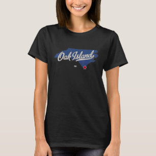 Karte von Oak Island North Carolina NC T-Shirt