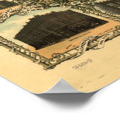 Karte von Oakland, Vogelperspektive, 1900 Poster (Ecke)