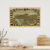 Karte von Oakland, Vogelperspektive, 1900 Poster (Küche)