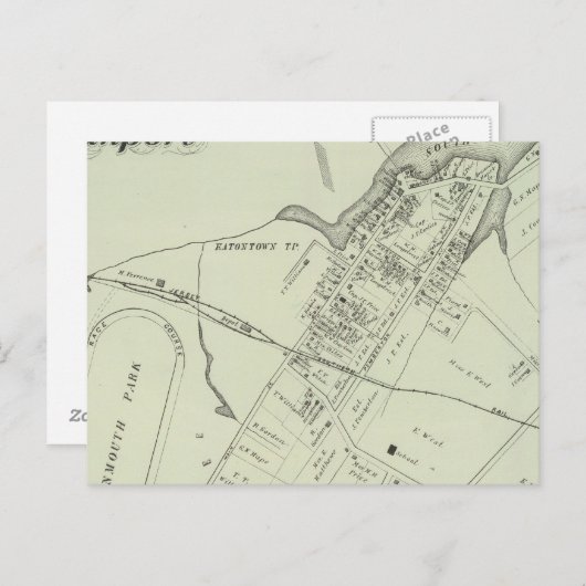 Karte von Oceanport, NJ (Vorne/Hinten)