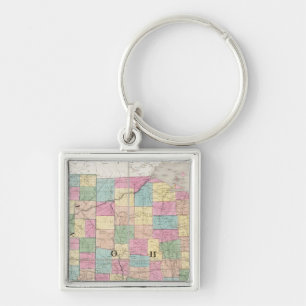 Karte von Ohio und Indiana Schlüsselanhänger
