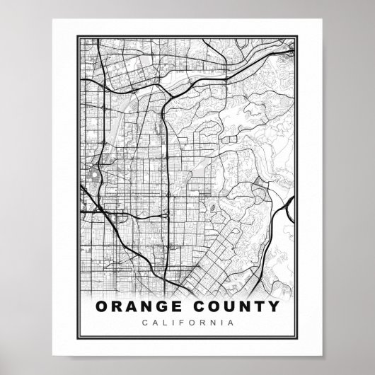 Karte von Orange County Poster (Vorne)