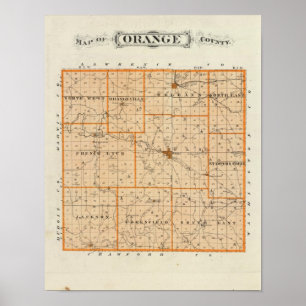 Karte von orange Landkreis Poster