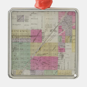 Karte von Osage-Stadt, Kansas Silbernes Ornament