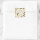 Karte von Ostafrika und Madagaskar, 1596 (Handkolo Quadratischer Aufkleber (Tasche)