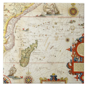 Karte von Ostafrika und von Madagaskar, 1596 Fliese