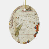 Karte von Ostafrika und von Madagaskar, 1596 Keramikornament (Rechts)