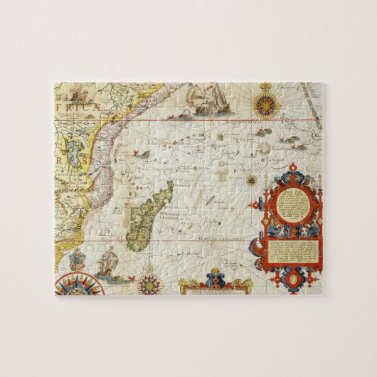 Karte von Ostafrika und von Madagaskar, 1596 Puzzle (Horizontal)