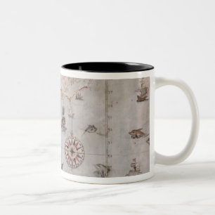 Karte von Ostnordamerika Zweifarbige Tasse
