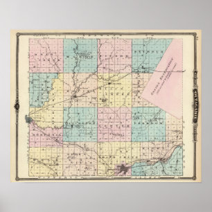 Karte von Outagamie Landkreis, Staat von Wisconsin Poster