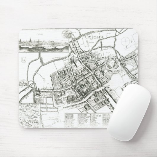 Karte von Oxford, 1643 Mousepad (Mit Mouse)