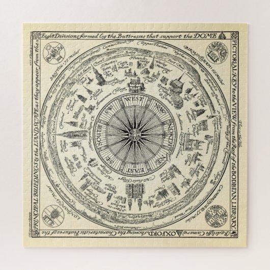 Karte von Oxford-Ansicht von der Bodleian Puzzle (Horizontal)