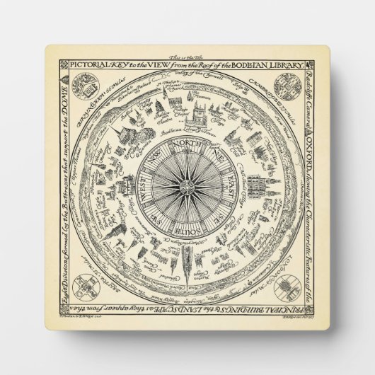 Karte von Oxford aus der Bodleian Library Fotoplatte (Vorderseite)