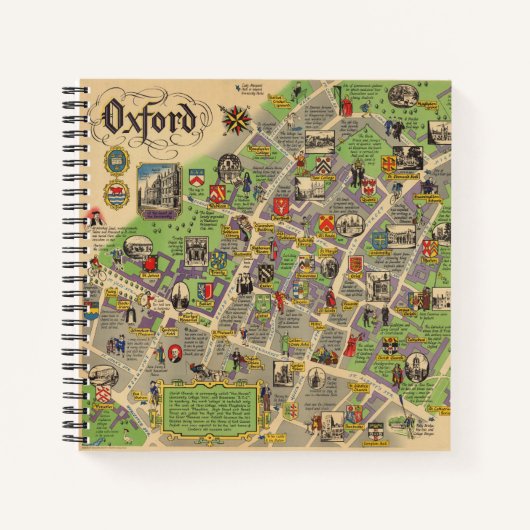 Karte von Oxford, England (Britische Eisenbahn) Notizblock (Vorderseite)