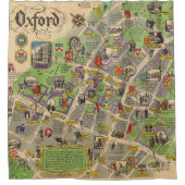 Karte von Oxford, England (britische Eisenbahnen) Duschvorhang (Vorderseite)
