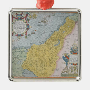 Karte von Palästina Ornament Aus Metall