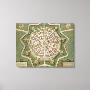 Karte von Palma, von "Civitates Orbis Terrarum" Leinwanddruck