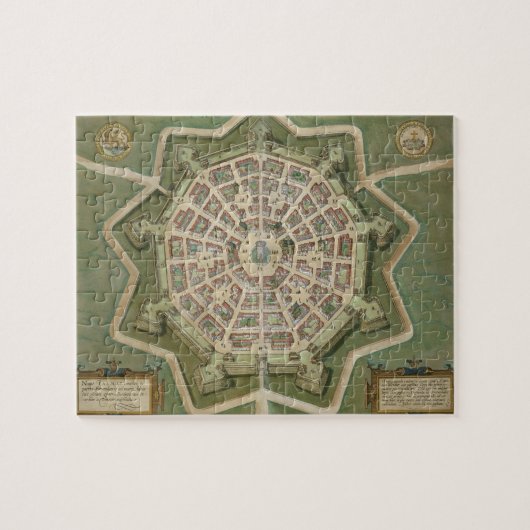 Karte von Palma, von "Civitates Orbis Terrarum" Puzzle (Horizontal)