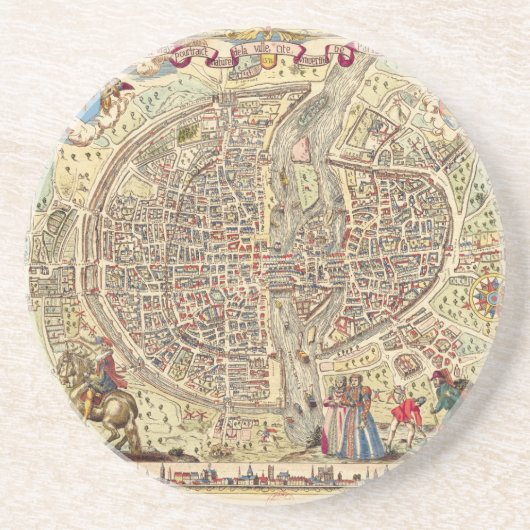 Karte von Paris, 1576 Untersetzer (Vorne)