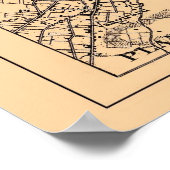 Karte von Paris Frankreich, ca. 1890 - 1907 Poster (Ecke)