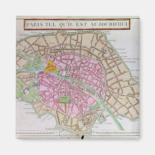 Karte von Paris, im Juni 1800 Magnet