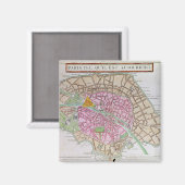 Karte von Paris, Juni 1800 Magnet (Vorderseite/Rückseite)