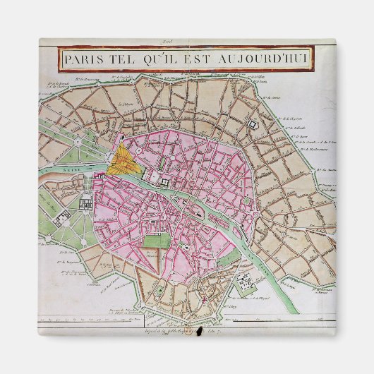 Karte von Paris, Juni 1800 Magnet (Vorne)