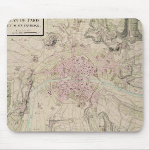 Karte von Paris und von seinem Umgeben Mousepad