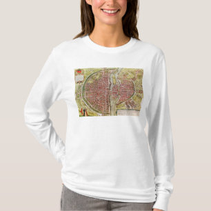 Karte von Paris von 'Civitates orbis terrarrum T-Shirt