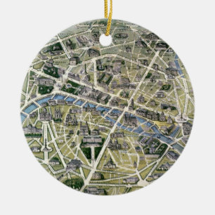 Karte von Paris während des Zeitraums der Flügel Keramikornament