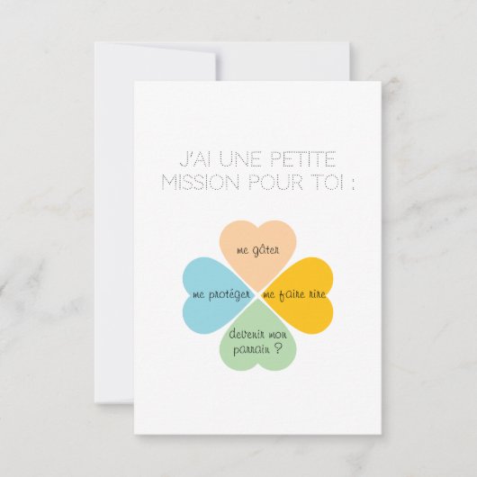 Karte von Pate / Marraine - Kleeblatt (Vorderseite)