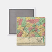 Karte von Pennsylvania Magnet (Vorderseite/Rückseite)