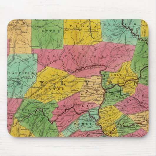 Karte von Pennsylvania, New Jersey und Delaware Mousepad (Vorne)