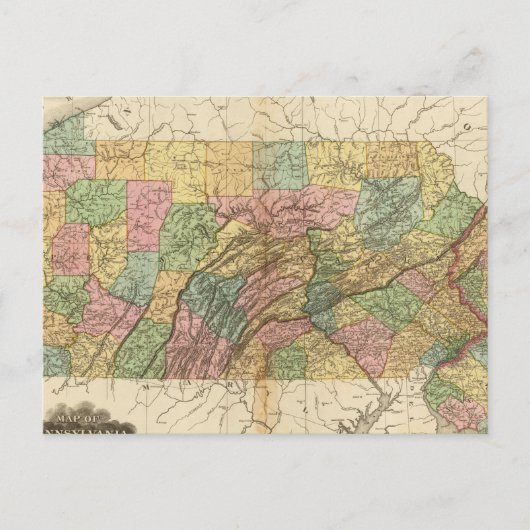 Karte von Pennsylvania und New Jersey (Vorderseite)