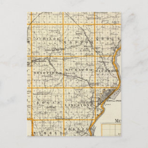 Karte von Peoria Landkreis und Minonk