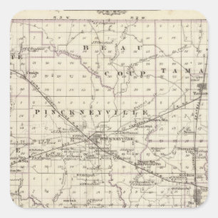 Karte von Perry County, von Nashville und von Quadratischer Aufkleber