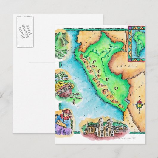 Karte von Peru (Vorne/Hinten)