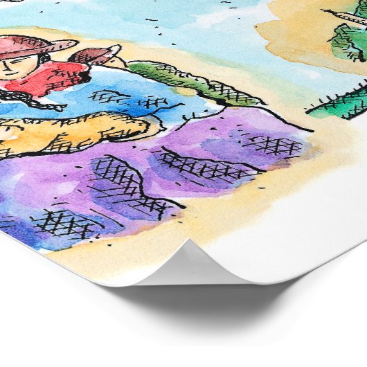 Karte von Peru Poster (Ecke)