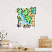 Karte von Peru Poster (Küche)