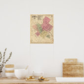 Karte von Petaluma Stadt 1877 Poster (Küche)